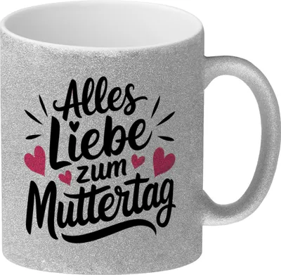 Produktbild von Muttertag Liebe - Glitzer-Kaffeebecher