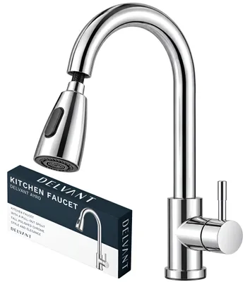 Obrázek produktu pro Kuchyňská baterie stojící, s výsuvnou výlevkou, vysoká, značka DELVANT, model AYRO, chrom