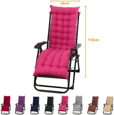 Obrázek produktu pro （40 × 110 cm，Pink）Anti-slip zahradní nábytek kryt zahradní židle kryt židle polštář s vysokým opěradlem židle polštáře polštáře s 6 popruhy pro terasu houpací židle zahradní židle jídelní židle