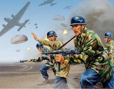 Productafbeelding van Airfix, Tweede Wereldoorlog, Duitse parachutisten, schaal 1:32