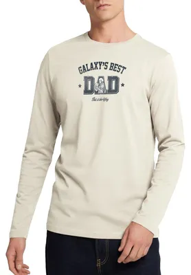 Produktbild von Star Wars: Mandalorian Galaxies Best Dad Motiv Premium Langarmshirt Herren, XXL, Naturweiß
