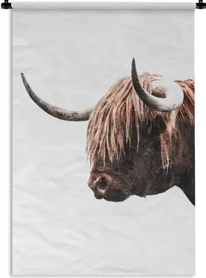 Produktbild von MuchoWow® Wandteppich Wandbehang Schottische Highlander - Tiere - Kühe 60x90 cm Tapisserie Dekoration Wandtuch - Foto-Teppich - Abwaschbar