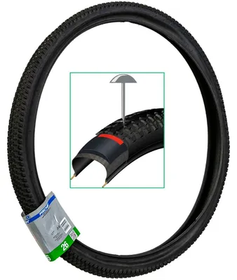 Zdjęcie produktu dla Opona rowerowa czarna, trekkingowa, 26" x 2,0 ETRTO 50-559, z ochroną przed przebiciem
