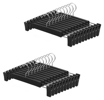 Image de Lot de 20 cintres pour pantalons et jupes, avec pinces