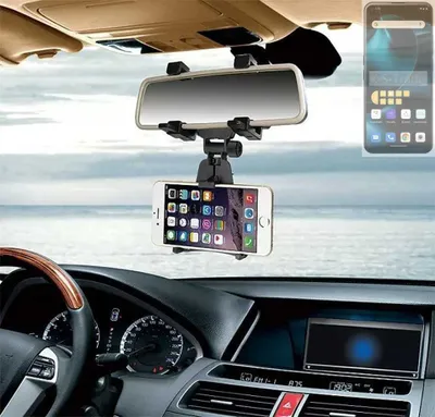 Produktbild von K-S-Trade Smartphone Halterung kompatibel mit Unihertz Start24 Rückspiegel Halterung schwarz Auto Halterung KFZ Halter