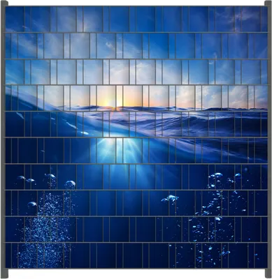 Produktbild von Wallario Zaunsichtschutz mit Motiv Wellen im Meer bei Sonnenuntergang für Ein- und Doppelstabmatten Zäune in der Größe 200 x 200 cm
