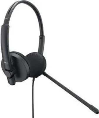 Produktbild von DELL Stereoheadset – WH1022, Kabelgebunden, Büro/Callcenter, 20 - 20000 Hz, 120 g, Kopfhörer, Schwarz