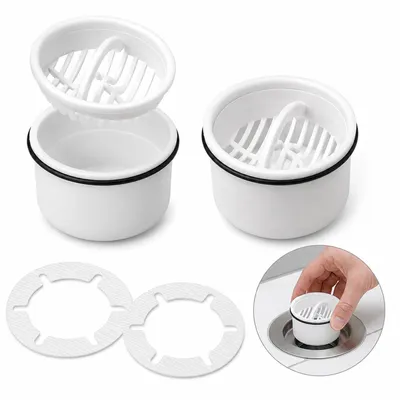 Produktbild von 4 Stück Duschablauf Haarsieb Set Kompatibel mit Viega Tempoplex 6960 6961 6962 6963, Haarfänger Abflusssieb