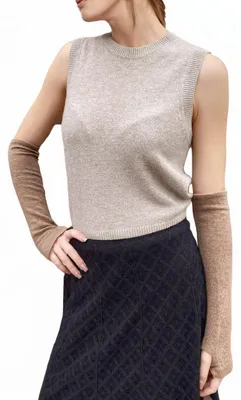 Productafbeelding van Prettystern dames armwarmers, lange mouwen, stulpen, 100% kasjmier, polswarmers zonder vingers