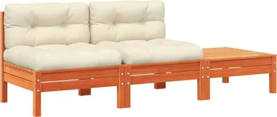 Produktbild von vidaXL Gartensofa mit Kissen und Hocker 2-Sitzer