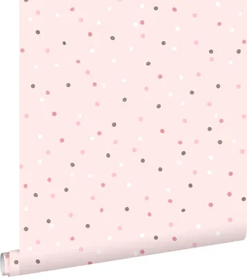 Obrázok produktu pre ESTAhome tapeta bodky ružová a sivá 53 cm x 10,05 m