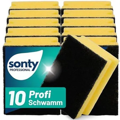 Produktbild von Famanu Reinigungsschwämme 10 Stück - Schwarz/Gelb