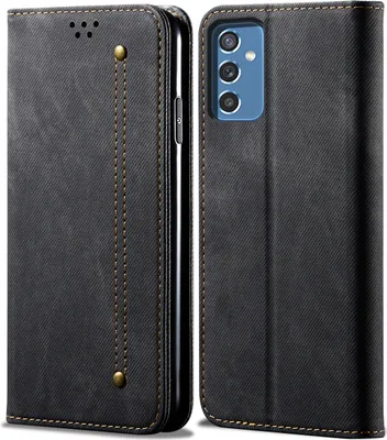 Image de Galaxy M52 5G Case, étui portefeuille en cuir avec fermeture magnétique et support pour Samsung Galaxy M52 5G noir