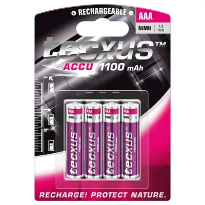 Produktbild von Ansmann NiMH Akku Micro, AAA, LR03, 1,2 Volt mit 1100mAh im 4er Pack