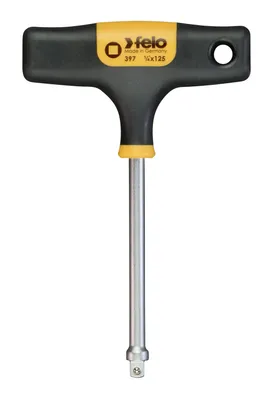 Produktbild von Felo T-Griff Adapter 1/4' x 125 (mit 2K-Griff,für 1/4'-Stecknüsse,Außenvierkant)