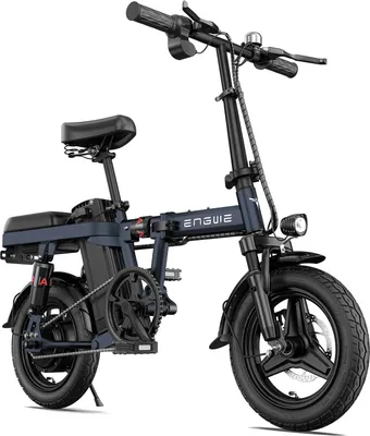 Zdjęcie produktu dla składany rower elektryczny 14", składany rower elektryczny, składany rower elektryczny z oponami, zasięg akumulatora 48V/10Ah do 50 km, składany miejski rower elektryczny dla dorosłych