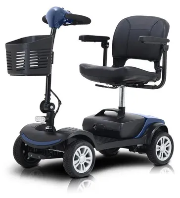 Produktbild von ZELURXX Elektromobil 4-Rad Senioren 300W 136kg, 15-25km Reichweite, 360° Sitz, herausnehmbarer Akku, LED, 6km/h, Blau
