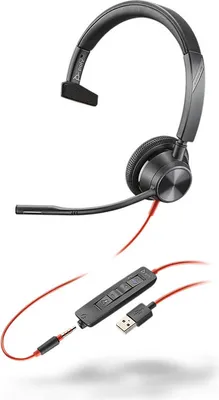 Produktbild von Poly Blackwire 3315 Kopfhörer Kabelgebunden Kopfband Büro/Callcenter USB Typ-A Schwarz