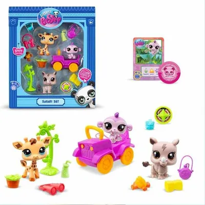 Produktbild von Bandai Littlest Pet Shop Safari Figuren Set Spiel 17.8x20.32x6.35 Cm Rosa Rosa One Size