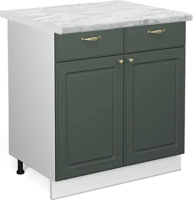 Produktbild von Küchenunterschrank Vicco Fame-Line Grün-Gold Landhaus 80 cm , AP Marmor, Model 45729