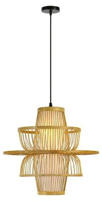 Image de Immax BOHO PINCHOS, suspension design, diamètre 45 cm, douille E27, bois de bambou
