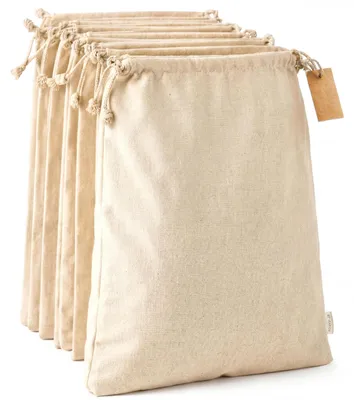 Produktbild von Mulltücher mit Kordelzug - Wiederverwendbare Baumwolltaschen
