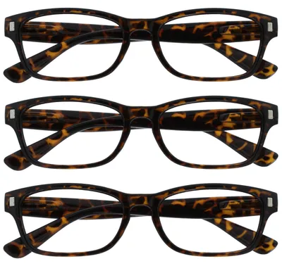 Produktbild von OPULIZE UV Reader Braune Schildpatt Lesebrille Wert 3er-Pack Herren Frauen UVR3PK010 +1,00