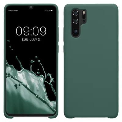 Produktbild von kwmobile Handyhülle für Huawei P30 Pro Hülle - Case Silikon - Kabelloses Laden - Schutzhülle Cover in Tannengrün
