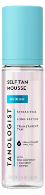 Produktbild von Tanologist Selbstbräuner-Mousse. Medium (200 ml) Klarer Selbstbräunungsschaum für empfindliche Haut;  e, saubere und vegane Inhaltsstoffe