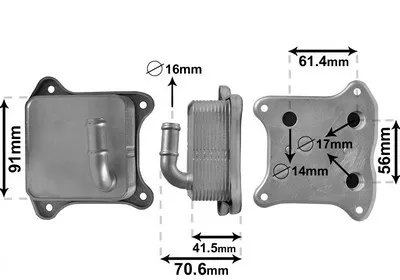 Produktbild von VAN WEZEL 58013702 Ölkühler Motoröl für VW GOLF VI (5K1) Polo Schrägheck (6R1, 6C1) GOLF PLUS (5M1, 521) für AUDI A3 Sportback (8PA) für SKODA