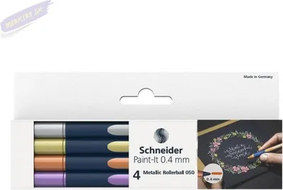 Obrázek produktu pro Schneider Schreibgeräte Paint-It 050, Zacvakávací propiska s klipem, Vícebarevný, Měď, Zlato, Fialová metalíza, Stříbrná, Plast, 0,4 mm, Pro praváky i leváky