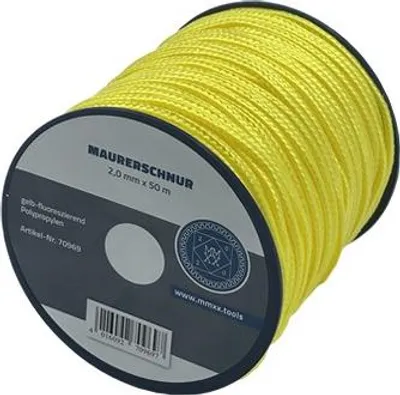 Produktbild von MMXX Lot-Maurerschnur 50 m Rolle 2,0 mm, gelb-fluoreszierend, Polypropylen