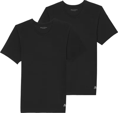 Produktbild von Marc O'Polo Crew Neck Top 2P Essentials Organic Baumwolle Stretch L Schwarz/Black