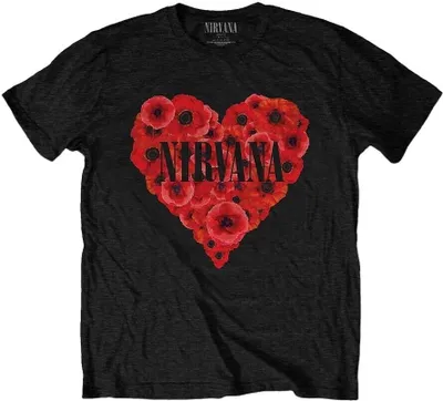 Produktbild von Nirvana Poppy Heart Black 2XL T-Shirt