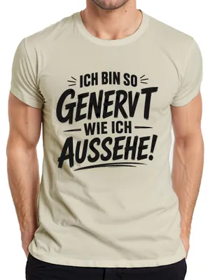 Productafbeelding van Ik ben net zo geïrriteerd als ik eruitzie. Grappige opmerking, sarcasme. Heren T-shirt, natuur, L