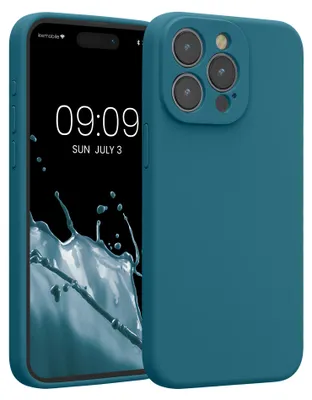 Produktbild von kwmobile Hülle kompatibel mit Apple iPhone 15 Pro Max - Hülle Silikon gummiert - Handyhülle - Handy Case in Petrol matt