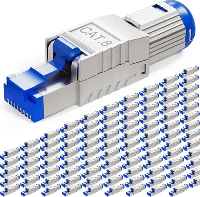 Produktbild von hb-digital 100x RJ45 Netzwerkstecker CAT 8 LAN Stecker PoE vergoldete Kontakte