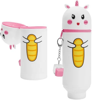 Immagine prodotto di Custodia morbida in silicone, penne, articoli di cancelleria, scuola, bianco, unicorno