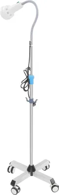 Image de Lampe dentaire - Lampe d'examen mobile à LED - Blanc froid 6000-6500K - Intensité lumineuse 65 000 lux - Bras flexible 360° - Tige de support 80 cm - Blanc