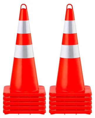 Zdjęcie produktu dla Pachołki Drogowe Vevor 10 Szt 73 Cm Pomarańczowe Pcv Odblaskowe Mocne