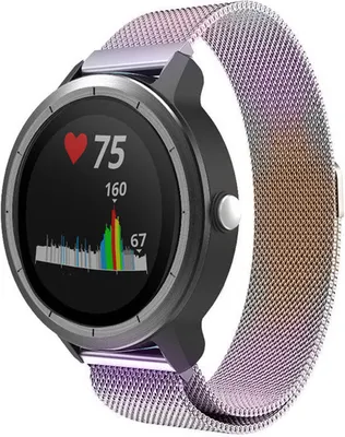 Produktbild von Strap-it Garmin Vivoactive 3 Milanese Armband (Regenbogen)