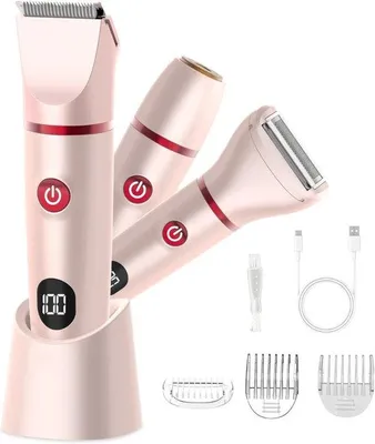 Image de Rasoir électrique 3-en-1 pour femmes, étanche, rose