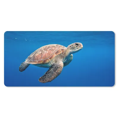 Produktbild von MuchoWow® Schreibtischunterlage Schildkröte im Ozean 80x40 cm - XXL Mauspad - Gaming Mauspad