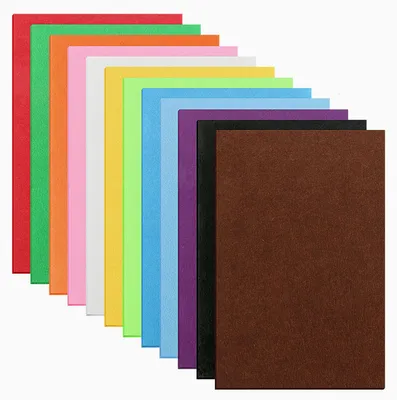 Bastelfilz 2 mm, 12 Farben, 20 x 30 cm, Filzstoff zum Basteln und Nähen