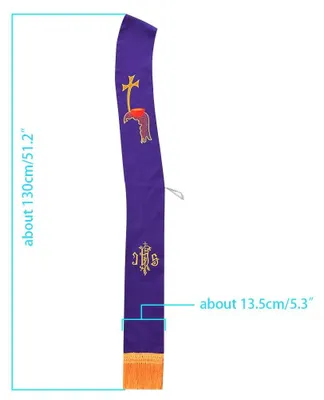 Immagine prodotto di Solidchoice - Stola reversibile con design IHS e Alpha Omega