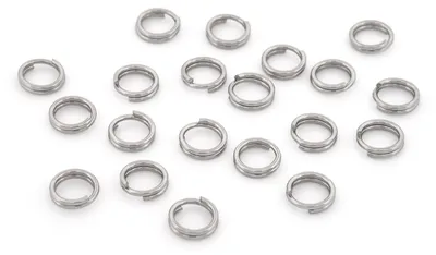Produktbild von Vintageparts Splitringe 304 Edelstahl unbeschichtet silberfarben 6mm Spaltringe 20 Stück