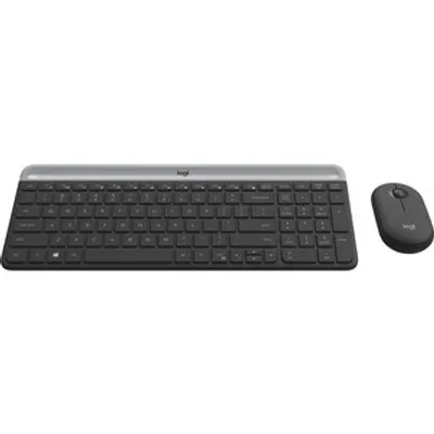 Produktbild von Logitech Slim Wireless Combo MK470 - Tastatur-und-Maus-Set - kabellos - 2.4 GHz - Nordisch - Graphite