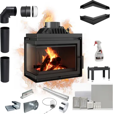 Produktbild von Kamineinsatz Gusseisen KRATKI SIMPLE links 8 kW Ø 200
