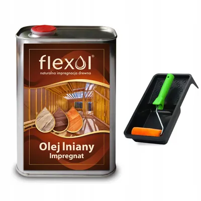 Produktbild von Holzöl Imprägnierung 1L – FARBSCHALE und WALZE GRATIS – Flexola