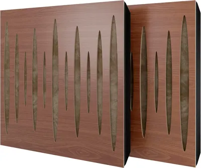 Immagine prodotto di Confezione da 2 – Pannello acustico con rivestimento in velluto e kit di montaggio | 50x50x5 cm | Assorbimento acustico – Diffusione – Riflessione – Isolamento acustico | [PULSAR - Noce | Beige]